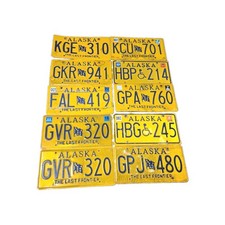 Alaska  License Plate The Last Frontier   Lot Of 10 Great  For  Crafts  Expired picture