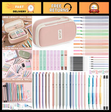 65PCS Aesthetic School Supplies Set - Cute Pencil Case, Pastel Highlighters, Gel picture