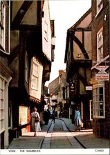 York Shambles Historic Street Scene Timber Framed Buildings Vintage Postcard picture