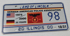 2000 Illinois special event license plate German American Police Association picture