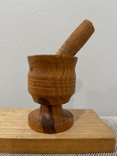 Possibly Vintage Small Wood Mortar & Pestle picture
