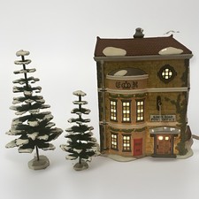 Vtg Dept 56 “Kings Road Post Office” w 2 Christmas Trees•Dickens Village Series picture