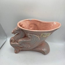 Vintage Gonder USA #553 Pink Pegasus Horse Vase Planter Art Pottery Zanesville picture