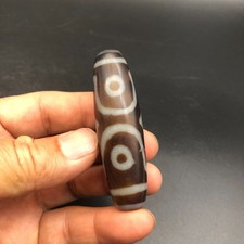 Energy Tibetan Ancient Agate Old Dzi Talisman 3 eye Bead Amulet Pendant,K320 picture