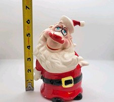 Vintage Kreiss Psycho Santa Ceramic Figurine Jewel Eyes MCM Kitschy Christmas picture