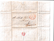 1847 NYC Stampless Letter Early Dental Ether Norwich Worcester RR Stock picture