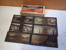 6 Glass Plate Stereo views Original Lumiere Lumichrome with Box picture