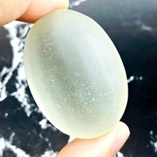 Mystical Mae Khong River Rock Gems Stone Leklai Naga Egg White Thai Amulet 17602 picture