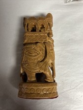 Vintage Sandalwood Ambari Royal Elephant  Carving Hand Crafted 4 Inches picture