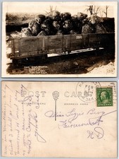 Exaggeration Giant Strawberries On Railroad Flatcar Postcard picture