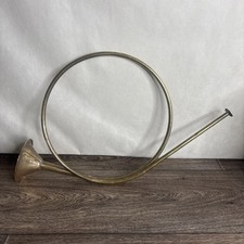 Vintage Brass French Horn Bugle Fox Hunting Decor Christmas LARGE SIZE 21 In picture