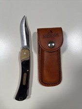 Vintage Schrade Old Timer 60T Folding Knife with Leather Sheath Made In USA picture