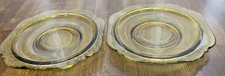 2 Federal Madrid Amber Yellow Depression Glass Saucers picture