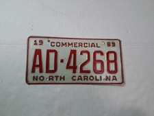 Vintage 1989 North Carolina Commercial License Plate AD-4268 picture