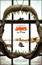 Jaws Great White Shark Window Steven Spielberg Classic Movie Poster Print Art picture