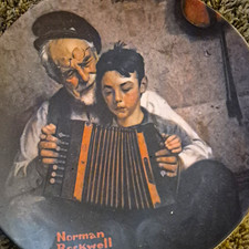 Knowles Norman Rockwell The Music Maker Limited Edition Fine China Plate #17472 picture