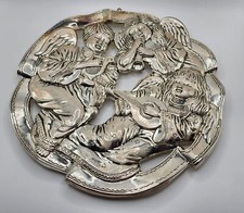 Holiday Collection Godinger Cherub Angels Silver Plated Trivet Wall Hanging NIB picture