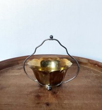 Vintage Handled Brass Bowl Server picture