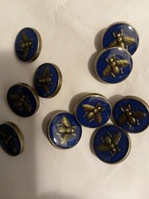 SET OF 10 GUCCI BUTTONS GG LOGO BRONZE Vintage ROUND 18MM picture