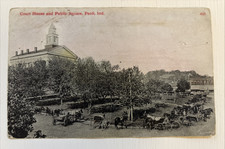 1912 Court House And Public Square Paoli Indiana Chicago Fulton St. Postcard picture