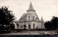 Presbyterian Church WEST Texas McLennan Co 1913 RPPC Photo Postcard COPY picture