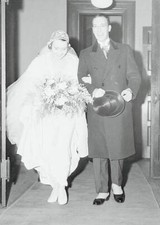 Portrait Of Wedding Couple After Ceremony 1935 Old Photo picture