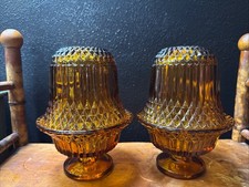 Indiana glass Amber Fairy lamp picture