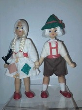 DISNEYLAND MATTERHORN PAIR OF WOODEN DOLLS GIFT SHOP PROPS 1960s 1970s picture