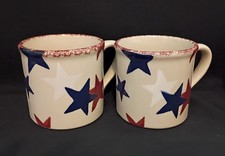 Hartstone Starbucks Barista❤️🤍💙Patriotic Hand-Painted Mugs❤️🤍💙Set of 2 (#1) picture