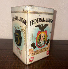 Federal Judge 5¢ Cigar Tin Liberty Can Co - Lancaster PA - Factory No 554 picture