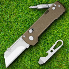 Oknife Otacle U1 Pro Folding Knife SK5 Steel Blade Desert Brown PEEK PEI Handle picture