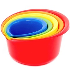 Chef Craft Select Plastic Mixing Bowl Set, 5 Piece, Multiple Color,free shipping picture