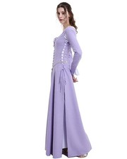 daizbella Adult Medieval Renaissance Costume Dress Full Set L Light Purple picture