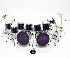 Miniature Double Bass Drum Set Black Replica Collectible Drum Kit Model 1/12 picture