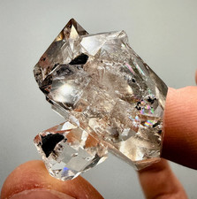 18.17 g A Grade Smoky Herkimer Diamond Gem Cluster w/ Rainbow, Minor Hydrocarbon picture