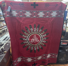 Pendleton United Tribes Technical College Wool Blanket Red Native Design picture