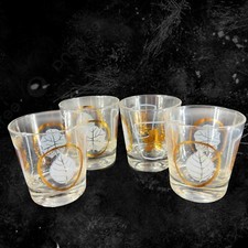Vintage Federal Glass Co Tumbler Glasses Glen Echo Pattern Mid Century Set 4 picture