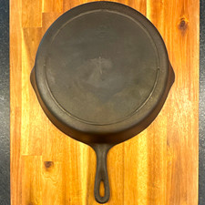 Vintage Lodge #8 3 Notch Cast Iron Skillet Heat Ring Restored USA picture