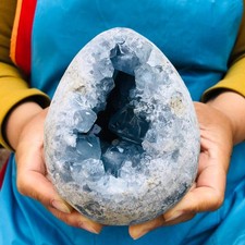 4.2 LB Large Natural Celestite Geode Crystal Cluster Healing Specimen 4536 picture