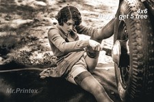 1920s Flapper Woman 💙 Vintage Car - 4x6 Photo - Jazz Age Beauty picture