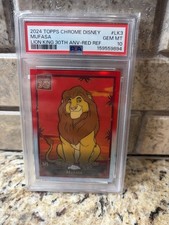 2024 Topps Disney Chrome Mufasa Lion King 30th Anniversary Red  5/5 PSA 10 picture