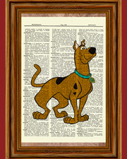 Scooby Doo Vintage Dictionary Art Print Poster Picture Cartoon Dog Wall Hanging picture