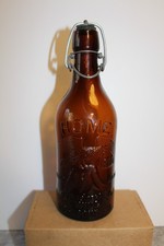 SCARCE AMBER HOME BREWING CO BLOB BEER BOTTLE RICHMOND VIRGINIA EAGLE PICTURE picture