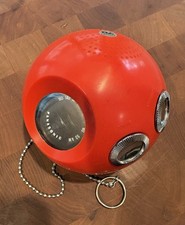 Vintage Panasonic Radio Round Panapet Model R-70 Red Portable AM Orb Chain Read picture