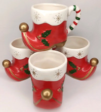 VTG 1950s Napcoware Santa Boot Tom & Jerry Mug Set Of 4 With Original Sticker picture