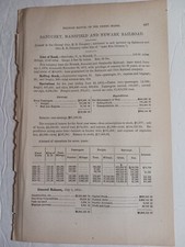 1875 Train Report SANDUSKY MANSFIELD & NEWARK RAILROAD Ohio John Gardiner Prez picture