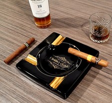 Cigar Ashtray Big Ceramic Ashtray for 4 Cigarettes Large Rest Unbreakable picture