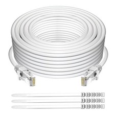 Adoreen Cat 6 Ethernet Cable 250 Ft-White, Outdoor & Indoor Snagless Long Rou... picture