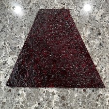FOURTEEN ANTIQUE SLAG GLASS PANELS...TRAPEZOID RED COLOR LARGE ROUGH AND SMOOTH picture