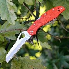 SPYDERCO BYRD CARA CARA 2 RESCUE FOLDING KNIFE ORANGE FRN SERRATED SS BY17SOR picture